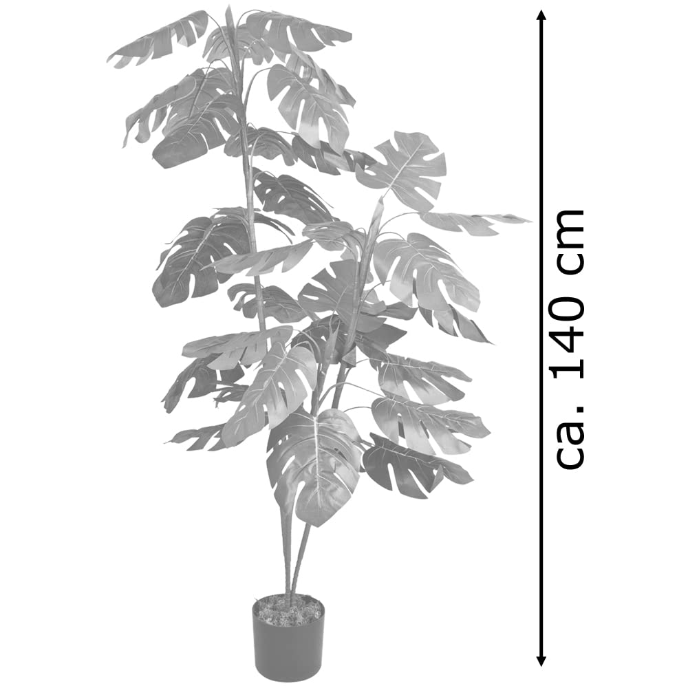Decovego Monstera Pianta Albero Artificiale Plastica 140 cm