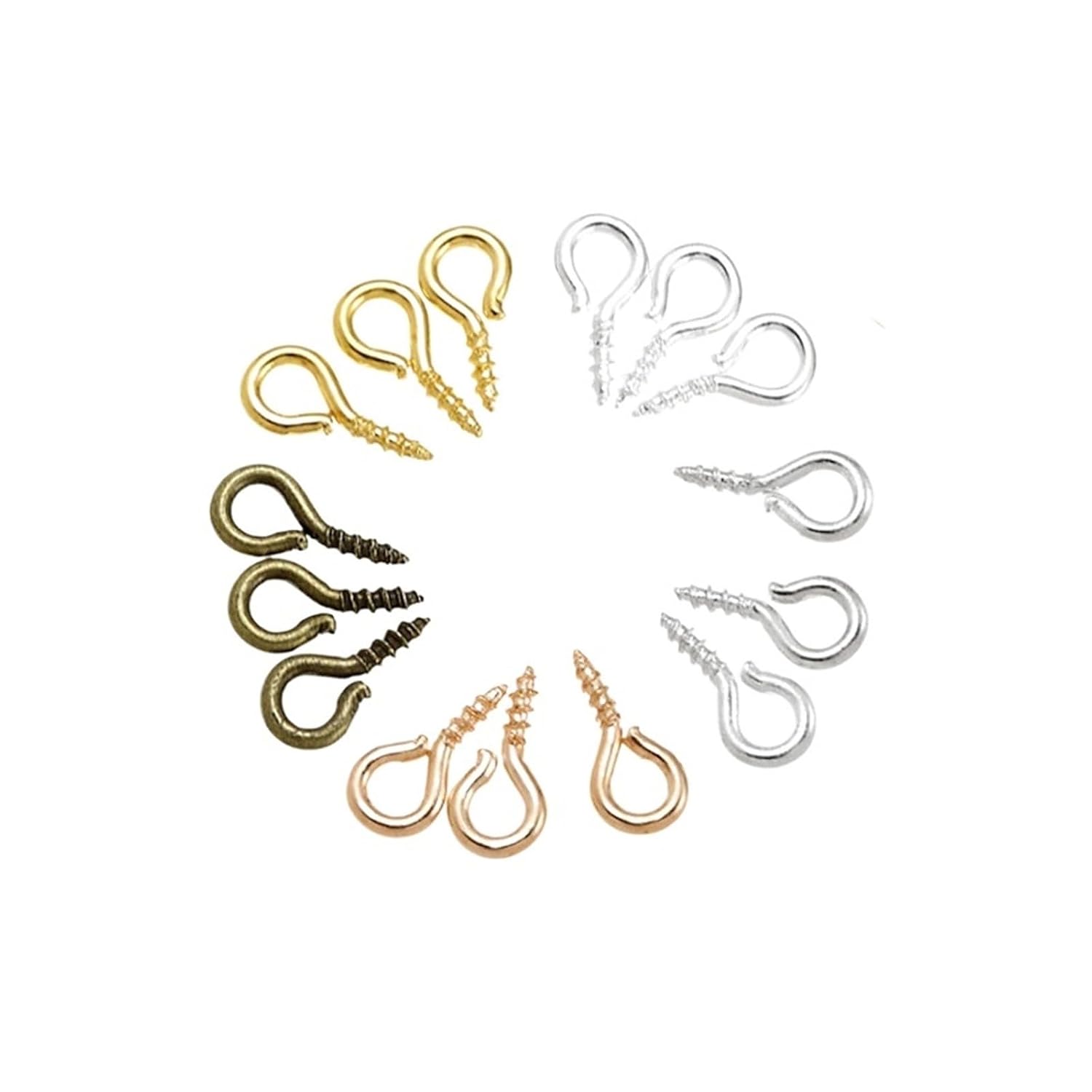 CHATROOM 200pcs 5X10mm Small Sheep Eyes Nail Screw Jewelry Accessory Claw Nails Beaded Pendant DIY Jewelry Accessories (Color : Gold, Size : 5x10mm 200PCS)