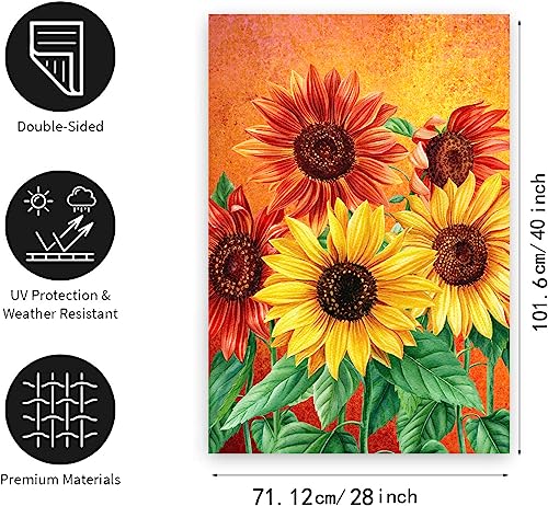 Dzglobal FLAG0704 Sunflower Flag Fall House Flags 28X40 Double Sided Late Summer Garden Flag Autumn Flags thumb #1