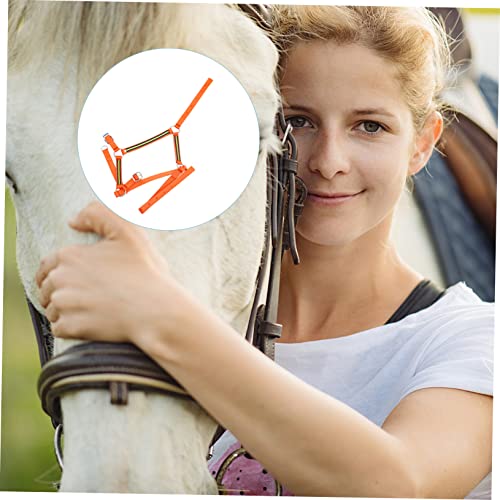 Mipcase Treino De Náilon Arnês Vermelho Cabeça Equestre Headstalls Prático Cabresto Queixo Freio Pro