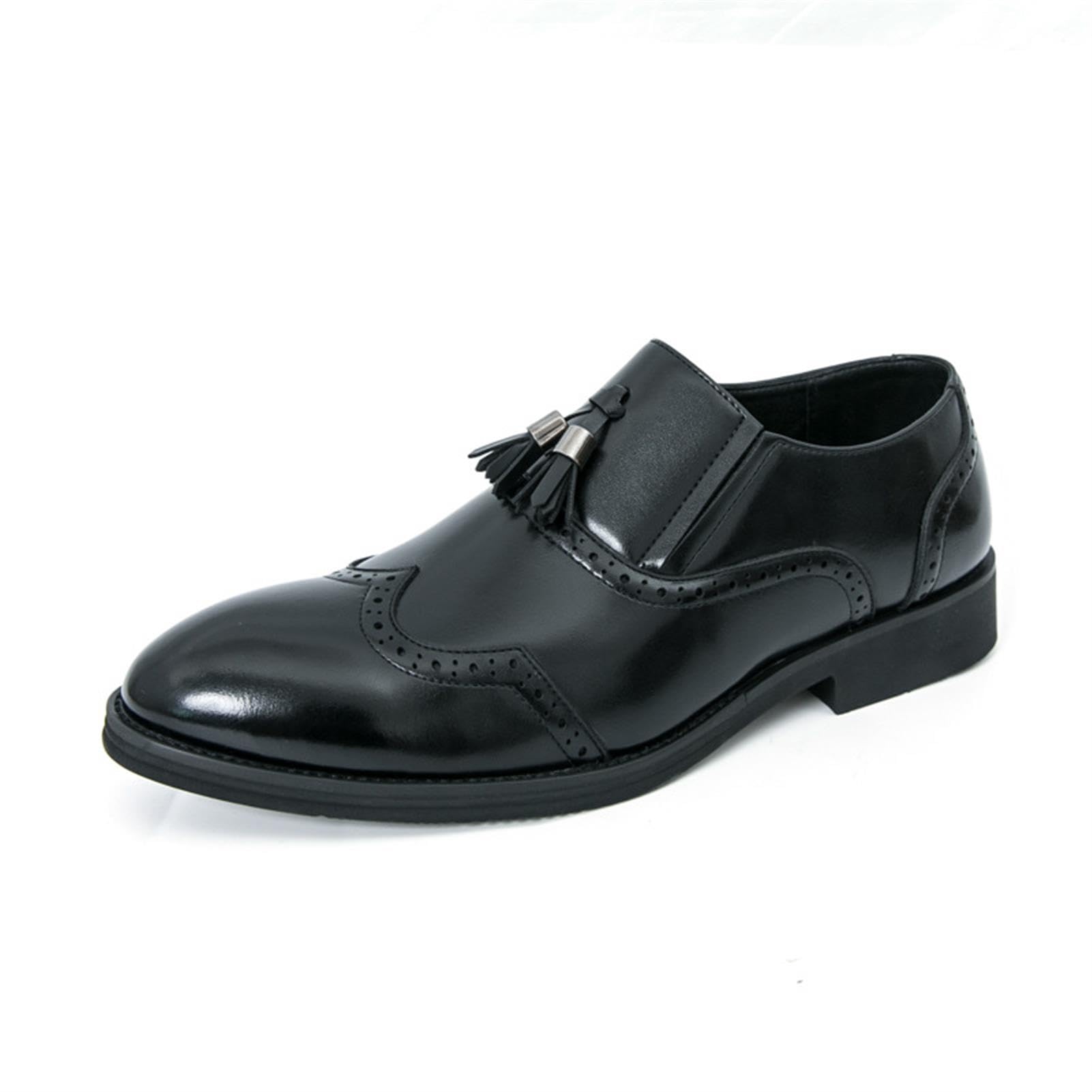 Zapatos de Vestir para Hombre Mocasines con Borlas Estilo Brogue sin Cordones Calzado Formal Clásico para Bodas Negocios Oficina Fiestas