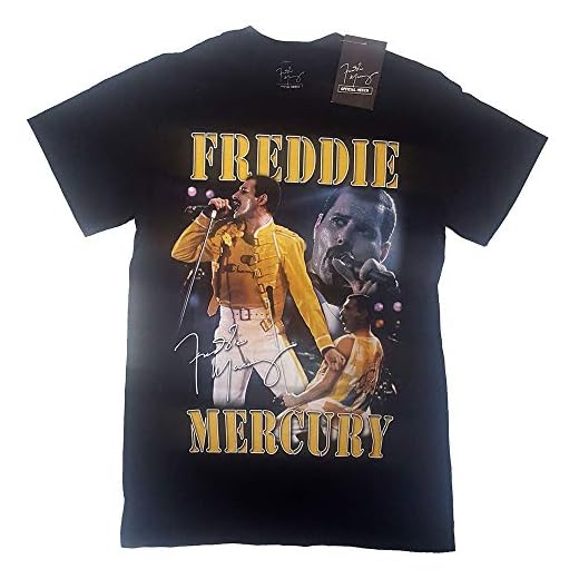 Freddie Mercury Live Homage Oficial Camiseta para Hombre (XX-Large)
