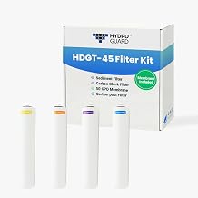 Hydro Guard 4-Stage RO Filter Replacement Kit Including Membrane for HDGT-45 Reverse Osmosis Drinking Water System, Complete Annual Filter Refresh Bundle