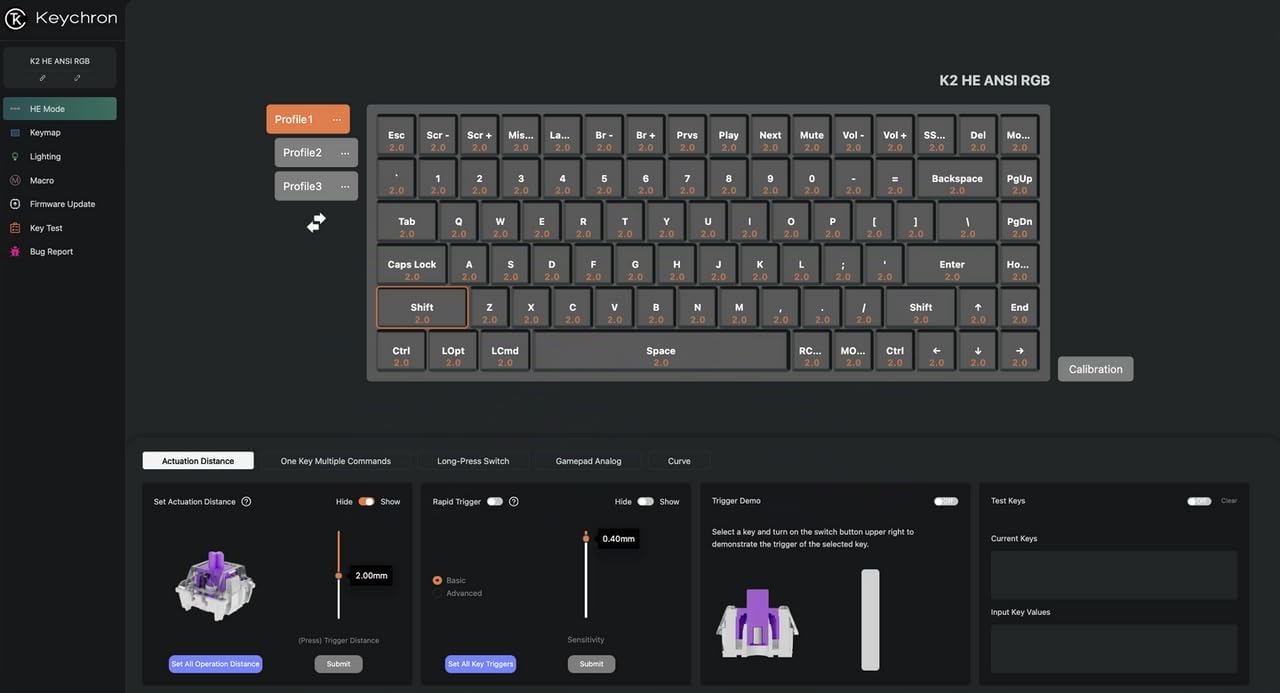 Keychron K2 HE Special Edition Black – Tastiera Wireless 75% ISO-IT con Switch Magnetica Gateron Double-Rail, Keycaps OSA PBT, Rapid Trigger, RGB e QMK Nera
