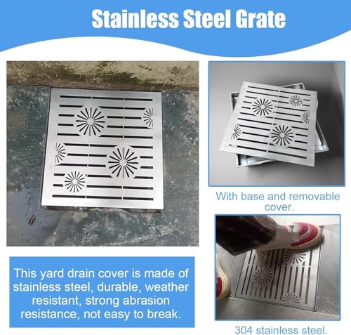 Grille métallique carrée de drainage extérieur robuste et durable