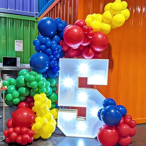 Image of YMSZ Red Blue Green Yellow Balloons,100pcs 12 Inch Rainbow Balloons | Colorful Latex Balloons for Birthday, Baby Shower, Carnival Circus Party Decorations