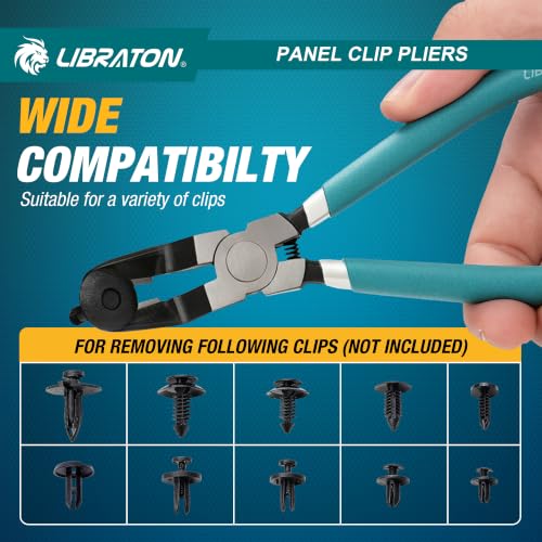 Image of Libraton Panel Clip Pliers, Diagonal Cutting Pliers, Clip Removal Tool | Automotive Door Panel Removal Tool, Flush Cut Pliers Auto Plastic Trim Fastener Removal Tool, Rivets Pry Clip Puller Tool