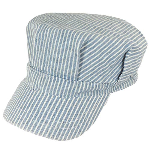 Blue Striped Child Engineer Hat, Red & White Paisley Bandana & Whistle Set - Thumbnail 5