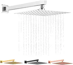 Kit Ducha Inox Chuveiro 30x30 Cm Slim 0,8mm + Cano 40 Cm (prata 2)