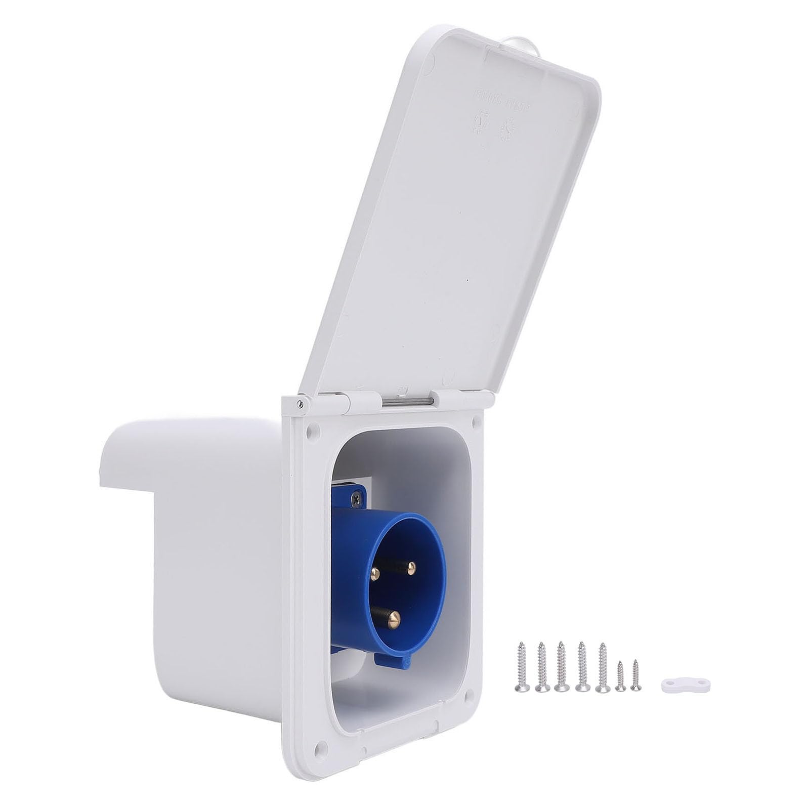 Presa di Alimentazione per Presa di Alimentazione Terra Impermeabile 32 A per Montaggio A Incasso Rimorchio per (WHITE)