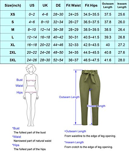 Grace Karin CLAF1011-1_S@#LYGRZH Women'S Casual Slim Fit Elastic Waist Cropped Pants Trousers S Black thumb #5