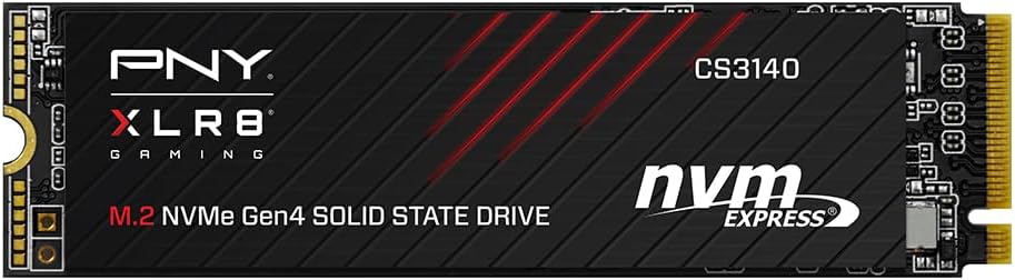 PNY XLR8 Gaming CS3140 1TB PCIe Gen4 SSD - Up to 7500/5650 MB/s, M.2 2280, 3D NAND - PS5/PC/Laptop Upgrade for Gamers, Creators, and Heavy-Duty Setups - Internal Solid-State Drive - M280CS3140-1TB-RB