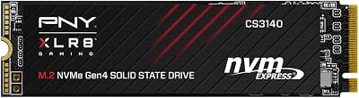 PNY XLR8 CS3140 M.2 NVMe Gen4 x4 Unità a stato solido interna (SSD) da 2 TB, Velocità di lettura fino a 7500 MB/s, Velocità di scrittura fino a 6850 MB/s