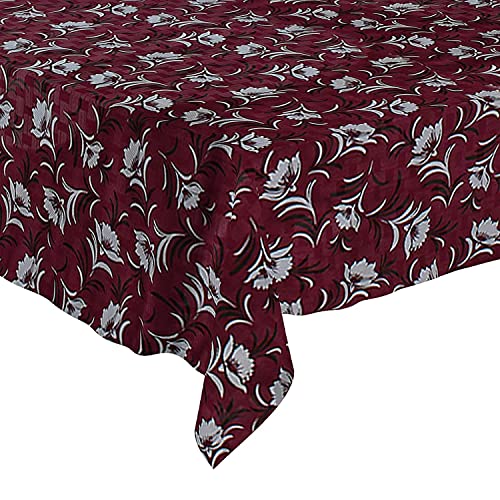 Image of Dakshya Industries PVC Waterproof Withoutlace Dining Table Cover (Size - 54X78 Inch) Rectangle 6 Seater Heat Rasistant Table Cloth (T12)