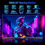 CRUA Gaming Monitor 32 Inch 240Hz, Curved PC Monitor Full HD 1080P 1500R Frameless Computer Monitor with FreeSync and Eye Care Technology, Supports VESA - Image 3