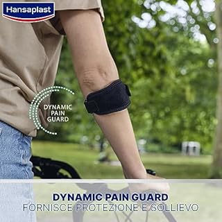 Hansaplast Sport Supporto Gomito del Tennista, Gomitiera per protezione e sollievo, Fascia epicondilite gomito con regolazione della pressione, Tutore epicondilite gomito con Trigger Point Pad
