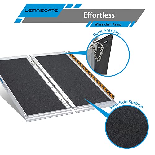 Wheelchair Ramp For Home,Portable Wheelchair Ramp For Steps,2Ft Non-Skid Threshold Ramp For Doorways, Curbs,Foldable Mobility Scooter Aluminum Ramp #TOP6