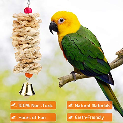 BYZESTY Vogelspeelgoed, set van 17 houten vogels, speelgoed met landingsplaats, vogelkooi, accessoires voor parkieten… - Afbeelding 3