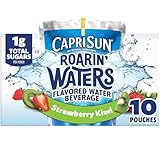 Capri Sun Roarin' Waters Flavored Water Beverage, Strawberry Kiwi, 10 Pouches