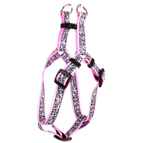 Image of Yellow Dog Design Chantilly Pink Step-in Dog Harness 1 inch Wide and Fits Chest Circumference of 25 to 40 inch, Large