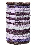 L. Erickson Grab & Go Pony Tube Grape - Set Of 15 - Exceptionally Secure with Gentle Hold