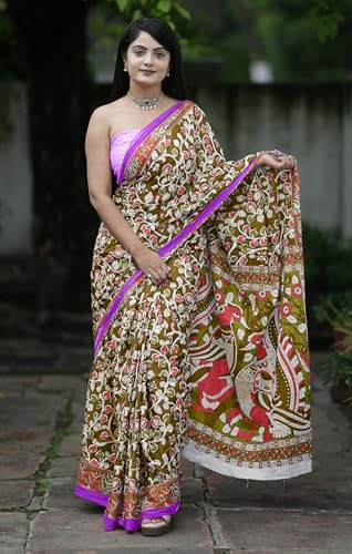 Sari imprimé en coton jaune moutarde Shiv Textiles SMC-ST-363