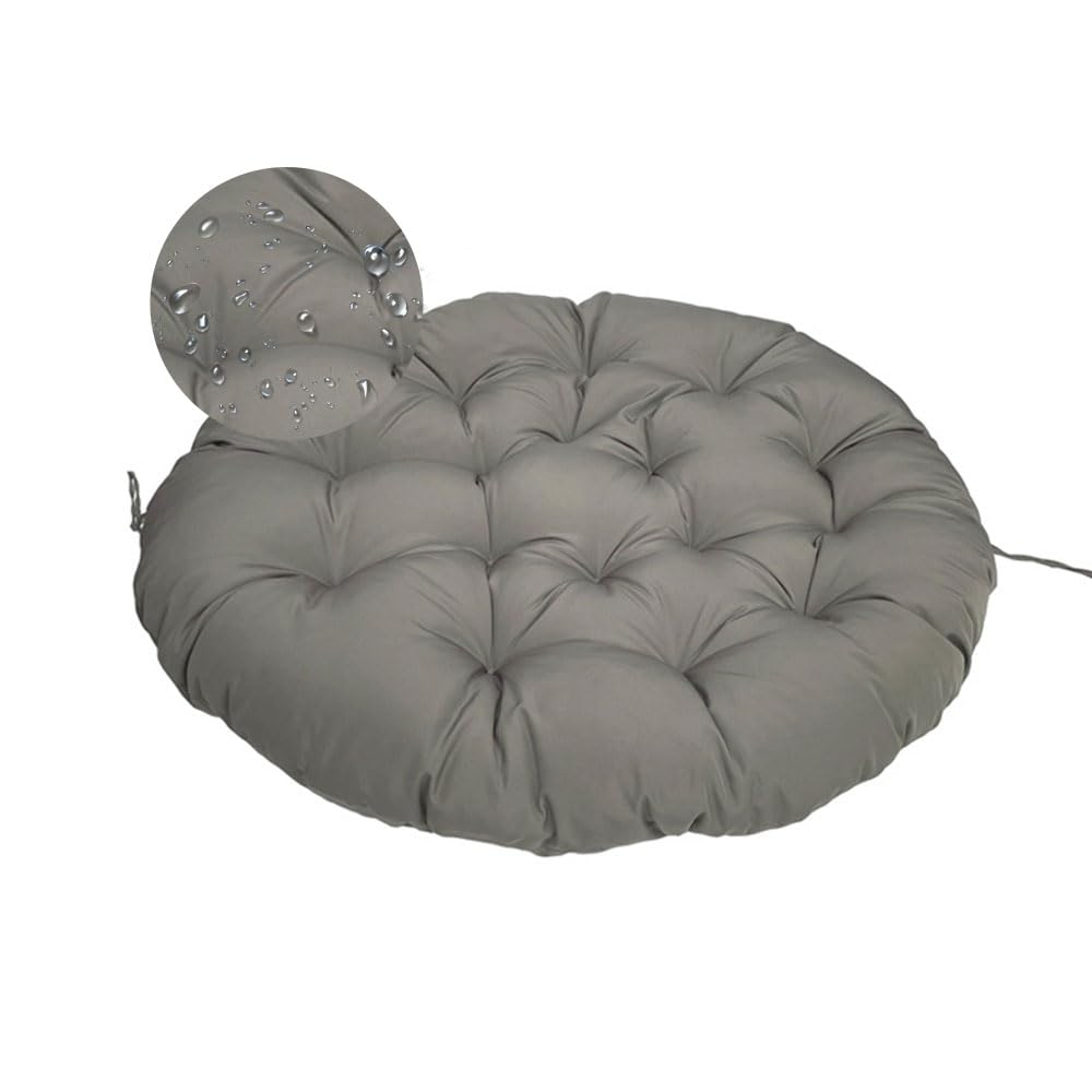 Surwin Papasan Chair Cushions, Thick Round Chair Cushions Hammocks Swing Pads Papasan Round Chair Cushions with Fixing Straps Outdoor Indoor Egg Chair Cushion (40x40cm,Anthracite)