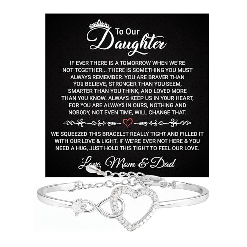Image of To My Daughter Bracelet From Mom Or Dad With Heartfelt Message & Box Graduation Gifts For Daughter, Graduation Gift, Father Daughter Bracelet, Birthday, Christmas Gifts For Daughter