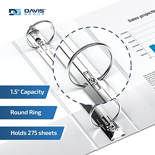 Image of Easyview Premium 3-Ring Binders with Clear-View Covers and Round Rings, Binders for School or Office, 1.5 Inch, Pack of 16, White | Heavy-duty binder, fits 8.5 inch x 11 inch paper, customizable cover, made in Canada, ideal for school or office use
