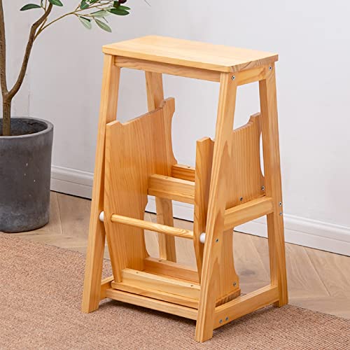 LUDIST Taburete de 3 escalones Taburetes de Escalera de Madera Escaleras abatibles Silla pequeños