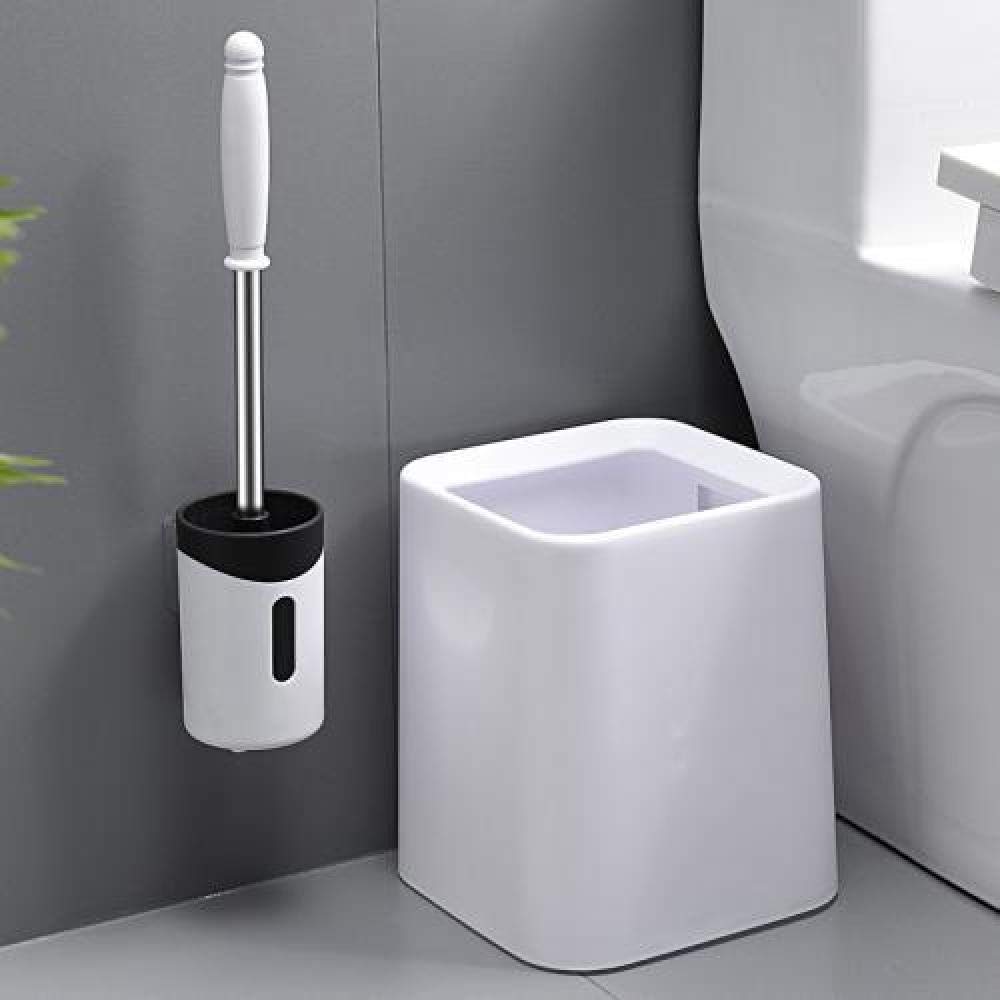 Ulepszony nowoczesny design - montowana na ścianie szczotka toaletowa z miękkim włosiem, bez dziurkowania