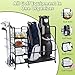 Golf Bag Storage Rack with Wheels, Golf Bag Organizer Fits 2 Bags and Store golf clubs, balls, shoes, and golf equipment accessories, Sturdy Golf Storage Rack for Home Garage Club Basement, Black