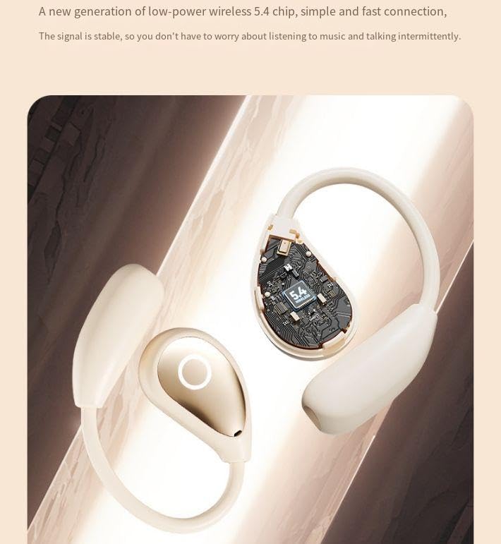 Translation Headphones Open-Ear True Wireless Bluetooth 5.4 with Noise Cancelling,IPX5 Waterproof Sport Earphones Sweat Resistant,Single Battery Life 7H,Compatible with iPhone & Android,Black