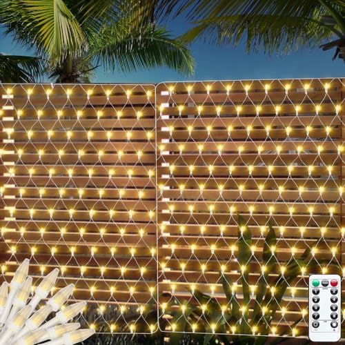 CORST Net Lights Outdoor Bushes Garden Lights Battery Powered,1.5x1.5M