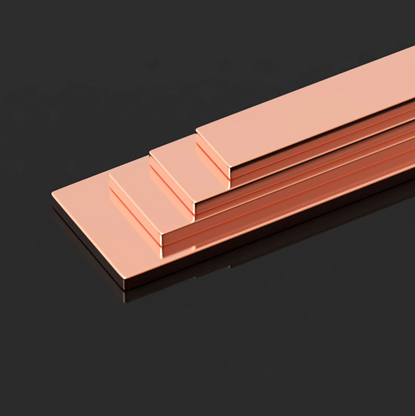 Barra piatta in rame ad alta purezza - Lunghezza 500 mm, larghezza 50 mm, spessore 2-4 mm - Eccellente conduttività for applicazioni elettriche e termiche(3mm)