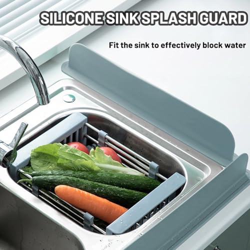 Protector de salpicaduras de silicona extra largo para fregadero de cocina 4