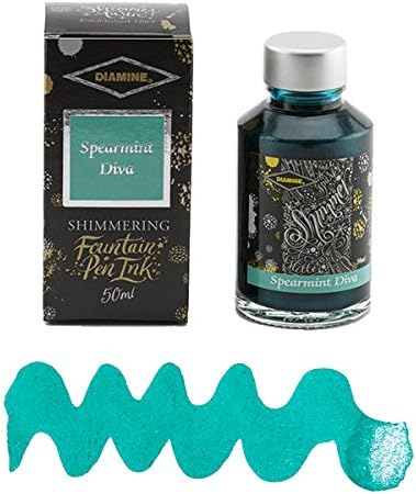 Diamine - Shimmering Fountain Pen Ink, Spearmint Diva 50ml