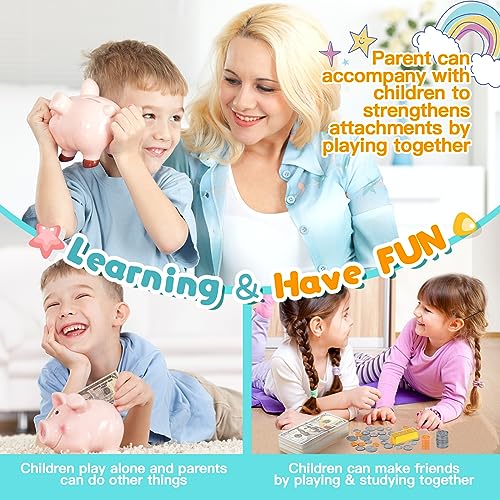 Quiet Flower Learning Pretend Play Coin, Copy Pretend Coins Toys for Kids, Prop Fake Coins and Banking Play Toys Set(200pcs) - Thumbnail 5