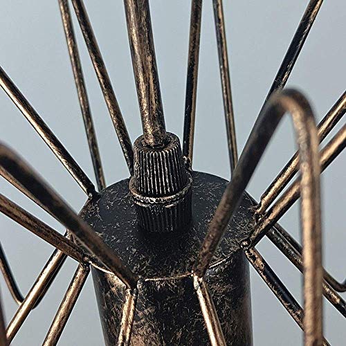 Pertid American Country Retro Industrial Wrought Iron Loft Chandelier Adjustable Flush Mount Iron Wire Cage E27/E26 Edison Pendant Light Metal Shade Hanging Fixture Ceiling Lamp #TOP6