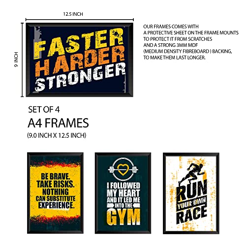 Image of PAPER PLANE DESIGN Motivational Quotes Framed Wall Paintings - Inspiring Quotes Frames For Office And Home Decor set of 8 (9 x 12.5 Inches ; 18 x 12.5 Inches). (E)