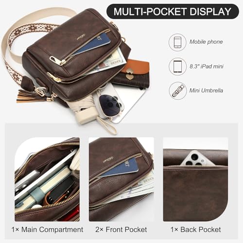 Image of Vegan Leather Crossbody Bags for Women Anti theft Purses and Handbag