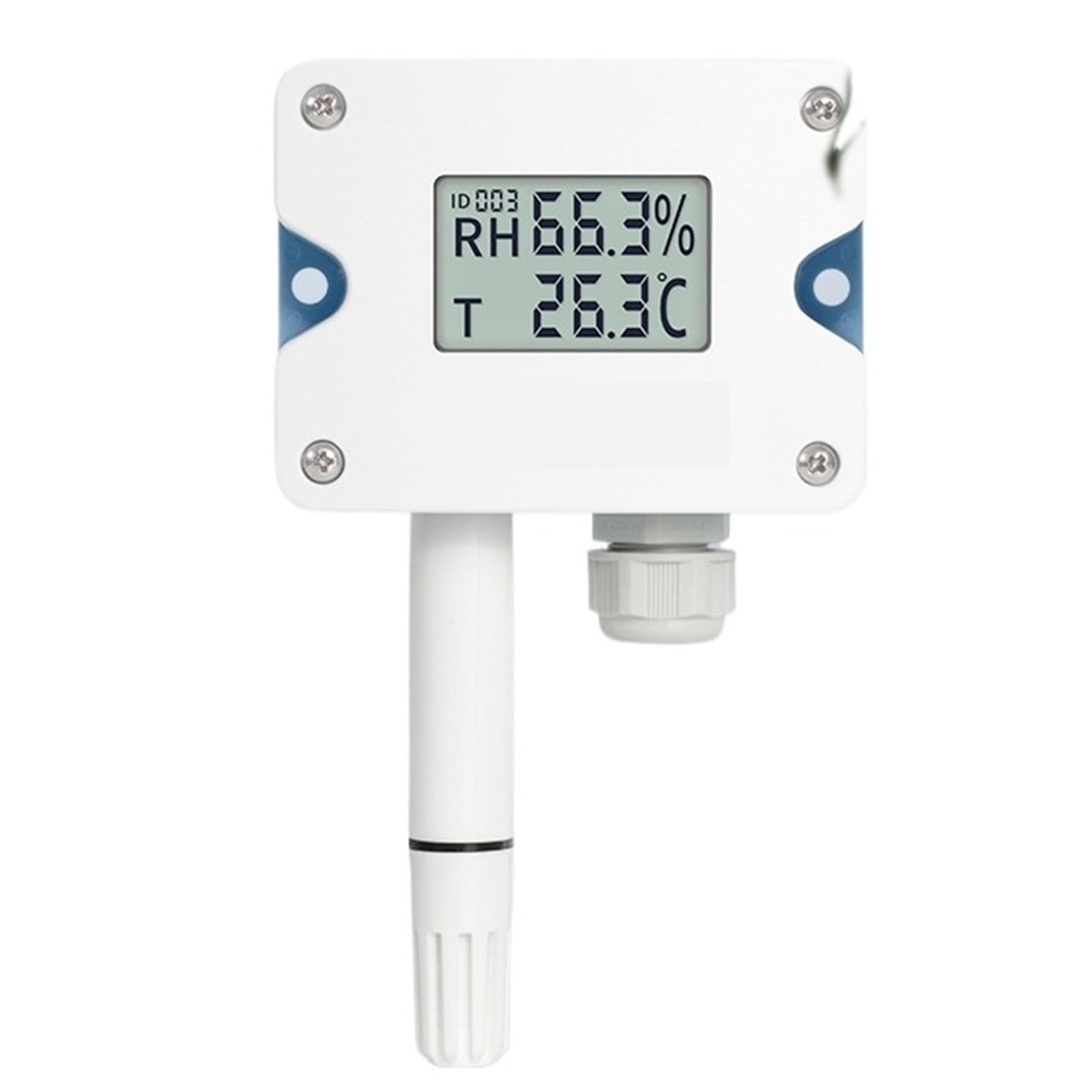 Sensor de temperatura y humedad de 4-20 mA, transmisor de temperatura y humedad ambiente montado en la pared con pantalla