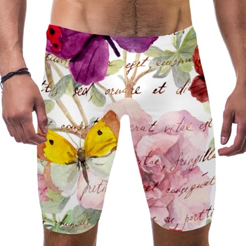 Traje de baño de mariposa para hombre y bañador de carreras largo de entrenamiento