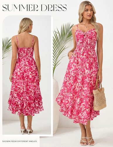 Image of GRACE KARIN Womens Maxi Floral Sundresses Summer Beach Boho Dress Spaghetti Strap Dresses Casual Fashion Clothes with Pockets