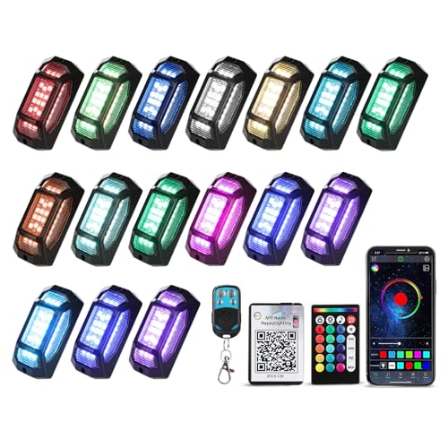 16 Pods RGB Rock Lights for Trucks - 5-Sided LED