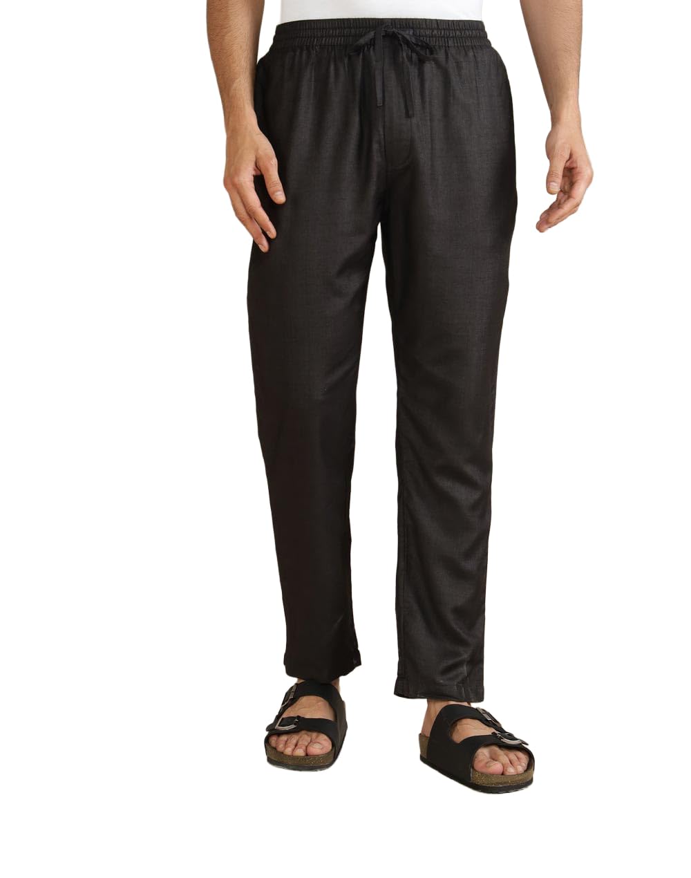 fabindia Black Viscose Silk Aligarhi Pyjama-picture-44