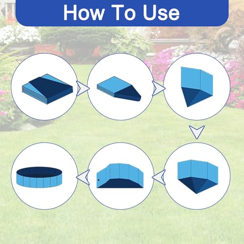 Kinfezlon Hundepool, Hundepool I Faltbar, 60 x 20CM Hunde Pools für Kleine & Mittlere Hunde, PVC Anti-Rutsch Verschleißfester für Kinder, Katzen und Hunde im Garten- ROT