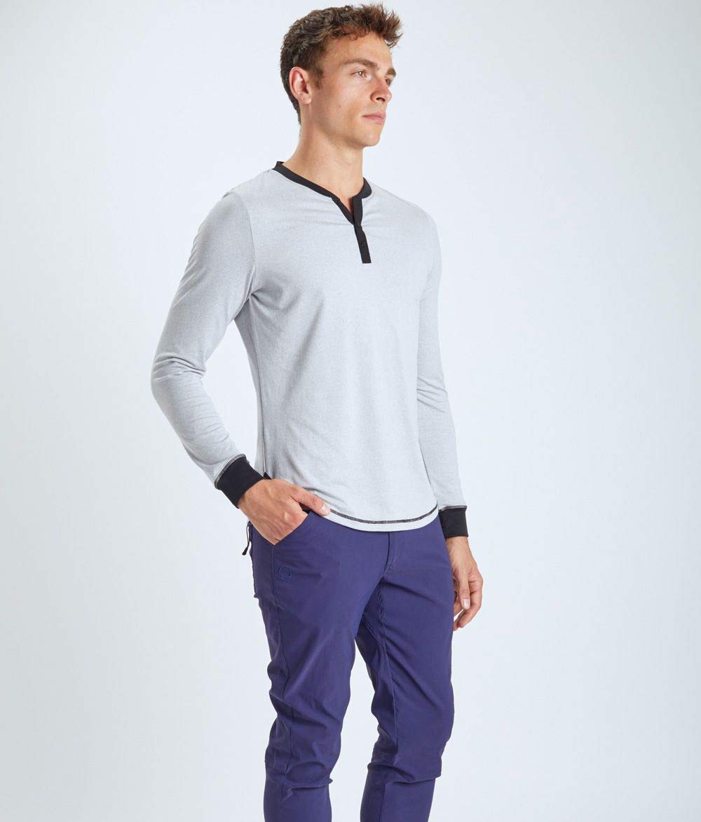 Ohmme Dawn Long Sleeve Mens Yoga Top - Grey M