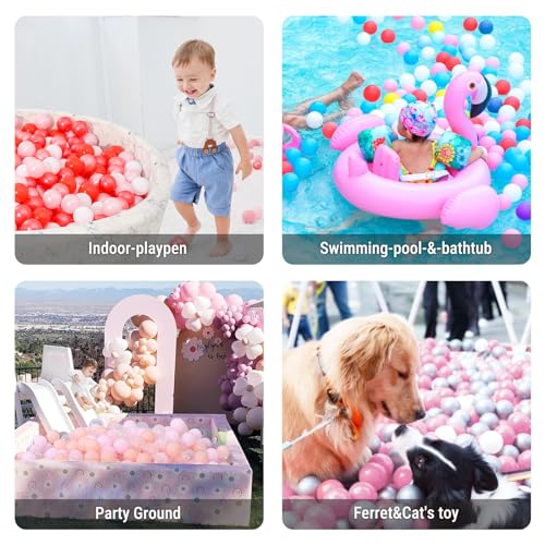 STARBOLO Ball Pit Balls for Toddlers, 100pcs BPA Free Crush Proof Plastic Toy Balls for Ball Pit, Children's Pool Water Toys, Macaron Ocean Balls for Play Tent 2.2 Inch - image 6