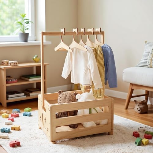 Coffret bébé bois haut de gamme avec cintres pour une nursery chic - 8
